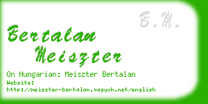 bertalan meiszter business card